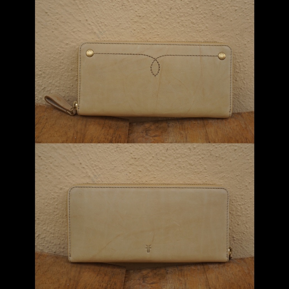 New FryeCampus Rivet Zip Leather Wallet - Picture 4 of 7